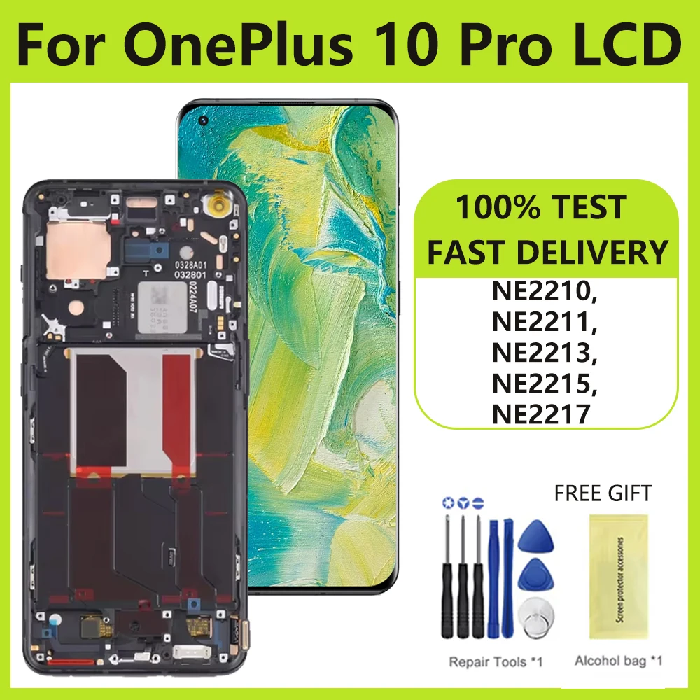 Screen For OnePlus 10 Pro 1+10Pro LCD NE2210 NE2211 NE2213 NE2215 NE2217 LCD Display Touch Screen Digitizer Assembly Replacement