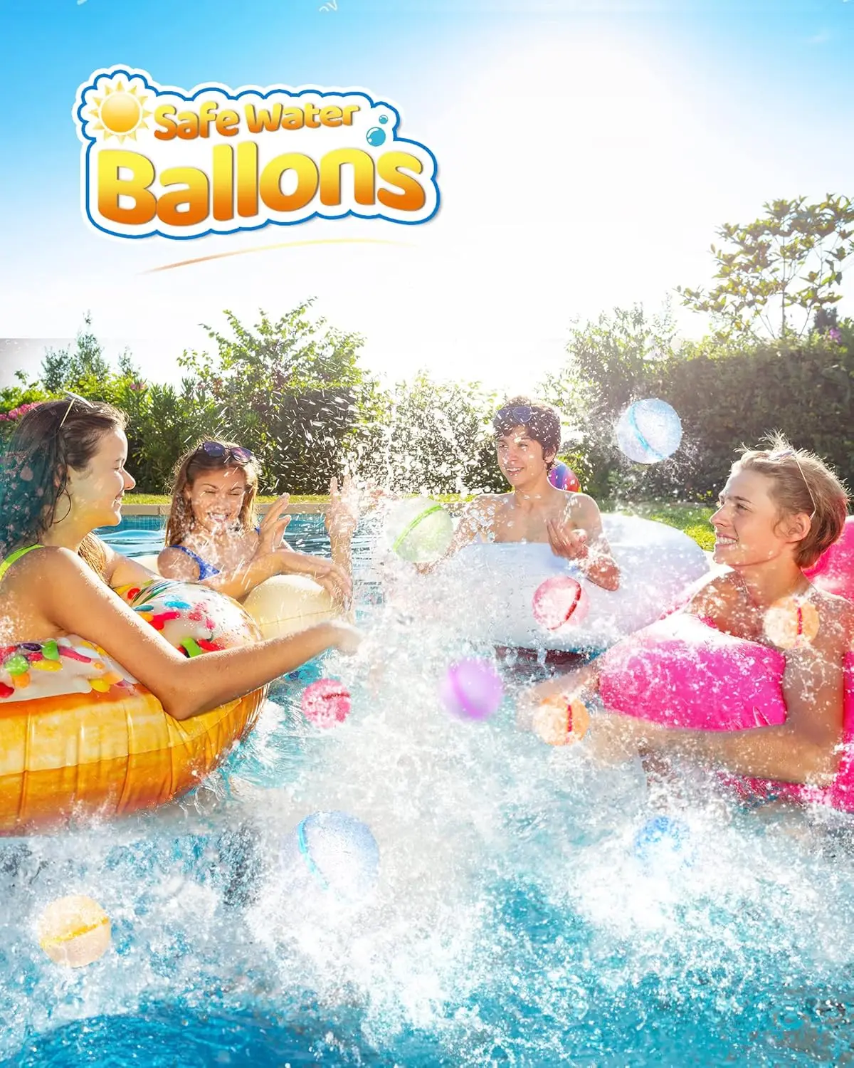 Reusable Magnetic Water Balloons 15 Pcs, Water Bomb Self-sealing Quick Fill,  Outdoor Activities Water Fights, Beach Toys