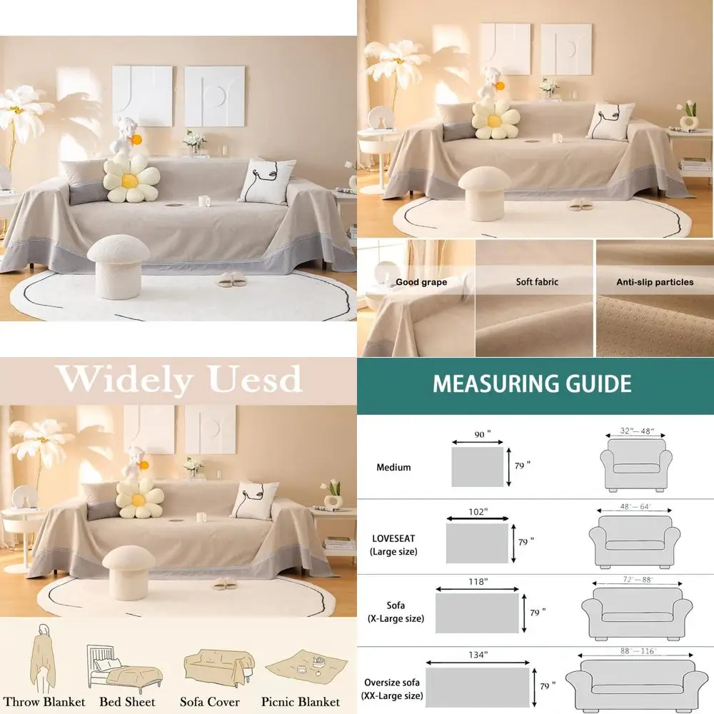 

Приятный для домашних животных водостойкий чехол для дивана на секцию, чехол для дивана светлого цвета хаки с 3 подушками, простая защита стиля