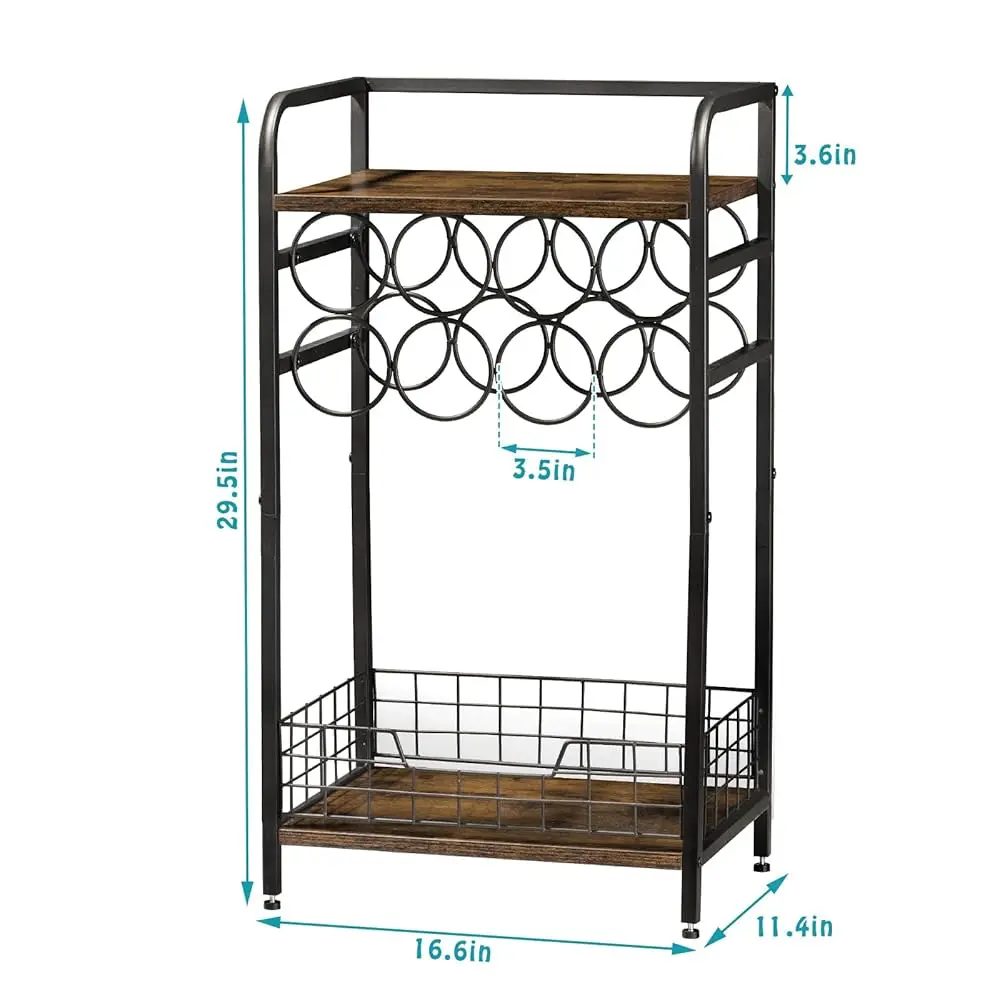 Meja Bar Anggur 3 Tingkat: Tempat Botol Minuman Keras Kecil dengan Rak Display Wiski Sudut Kabinet Bar Anggur Mini Ra Anggur 8 Botol