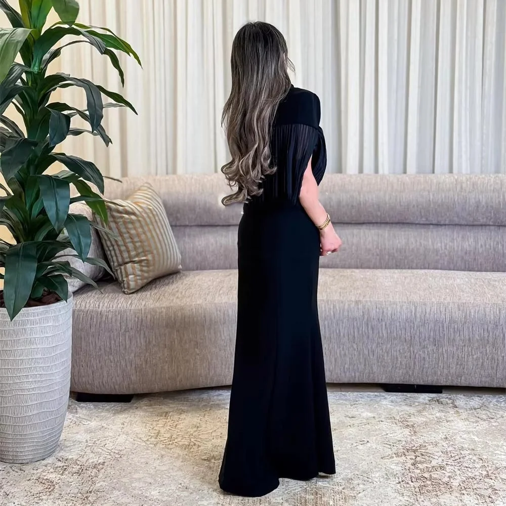 ベストセラーエレガントな O ネックイブニングドレス魅力的なフリルウエディングドレス絶妙なハーフスリーブパーティードレス فساتين سهرةカスタマイズ