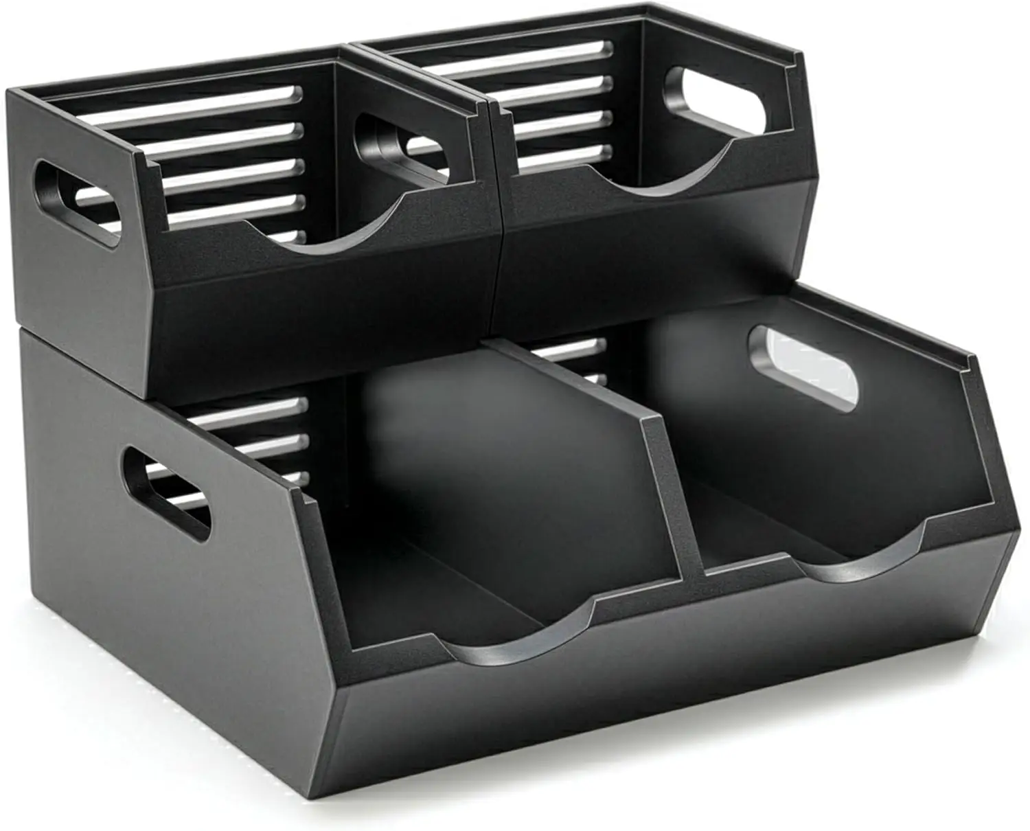 

Stackable Solid Wood Storage Bins for Pantry & Countertop, Ventilated Potato and Onion Basket Organizer with Handles, Wo