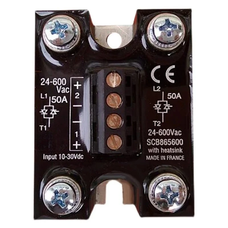 Solid State Relay With Heatsink 10-30VDC Input 24-600VAC Output 12A/25A/50A