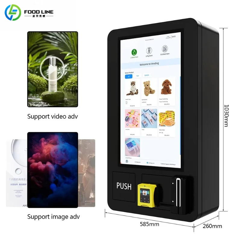 Customized 32 Touch Screen Smart Tobacco Cigarette Wall-Mounted Vending Machines Small Credit Card Cash Payment for Cigarette