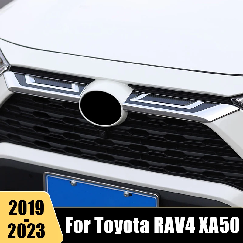 

Car Accessories For Toyota RAV4 XA50 2019-2021 2022 2023 RAV 4 Hybrid ABS Front Bumper Grille Grills Strip Trims Cover Stickers