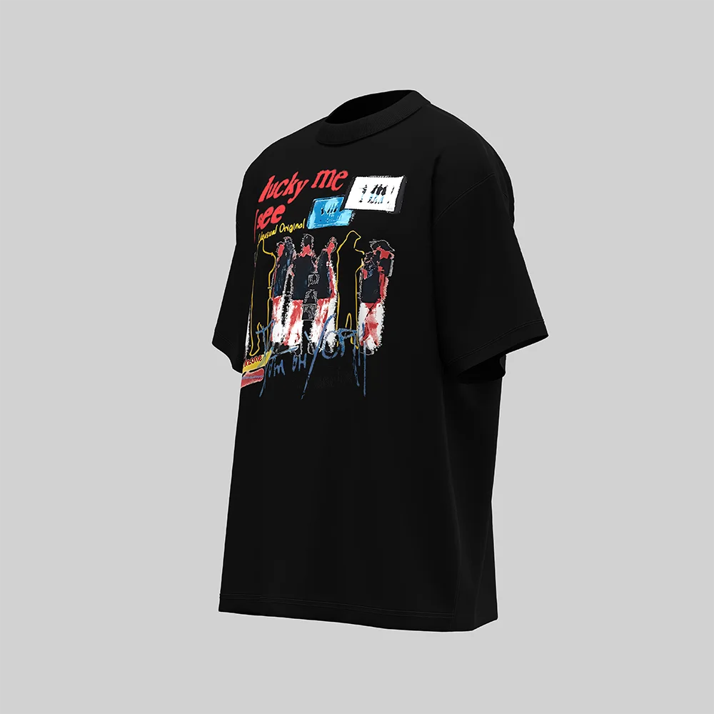 T-shirt estiva da uomo e da donna in puro cotone y2k di alta qualità fatta in casa stile hip-hop personalità creativa stampa sport casual rou