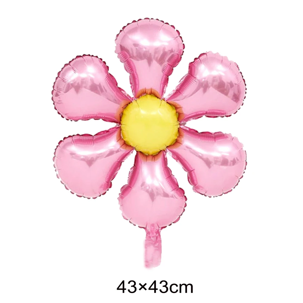 5/10/20 Stück rosa Blumenform Luftballons Chrysantheme Gänseblümchen Folienballon geeignet für Geburtstag Babyparty und Außendekoration – Detail 3