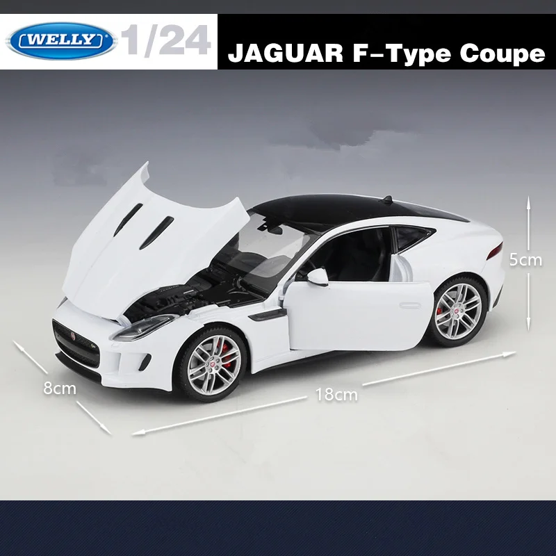 Welly 1:24 JAGUAR F-Type Coupe Alloy Sports Car Model Simulation Diecast Metal Vehicles Car Model Collection Childrens Toy Gifts