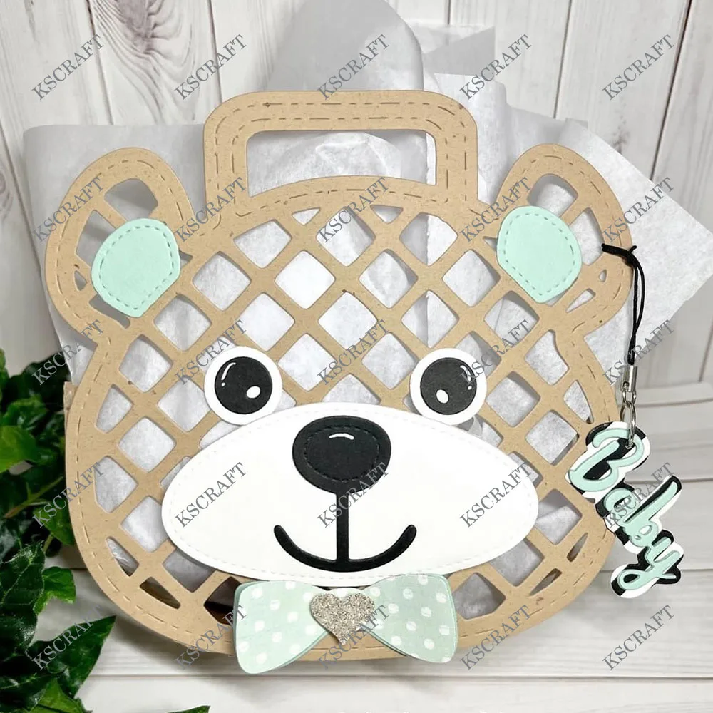 KSCRAFT Bear Jelly Tote Bag fustelle in metallo stencil per Scrapbooking fai da te goffratura decorativa carte di carta fai da te