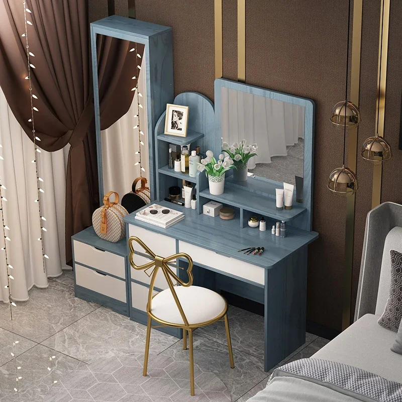 Modern Luxury and Minimalist Makeup Table Storage Cabinet Integrated Small Unit Network Red LED Light Makeup Table