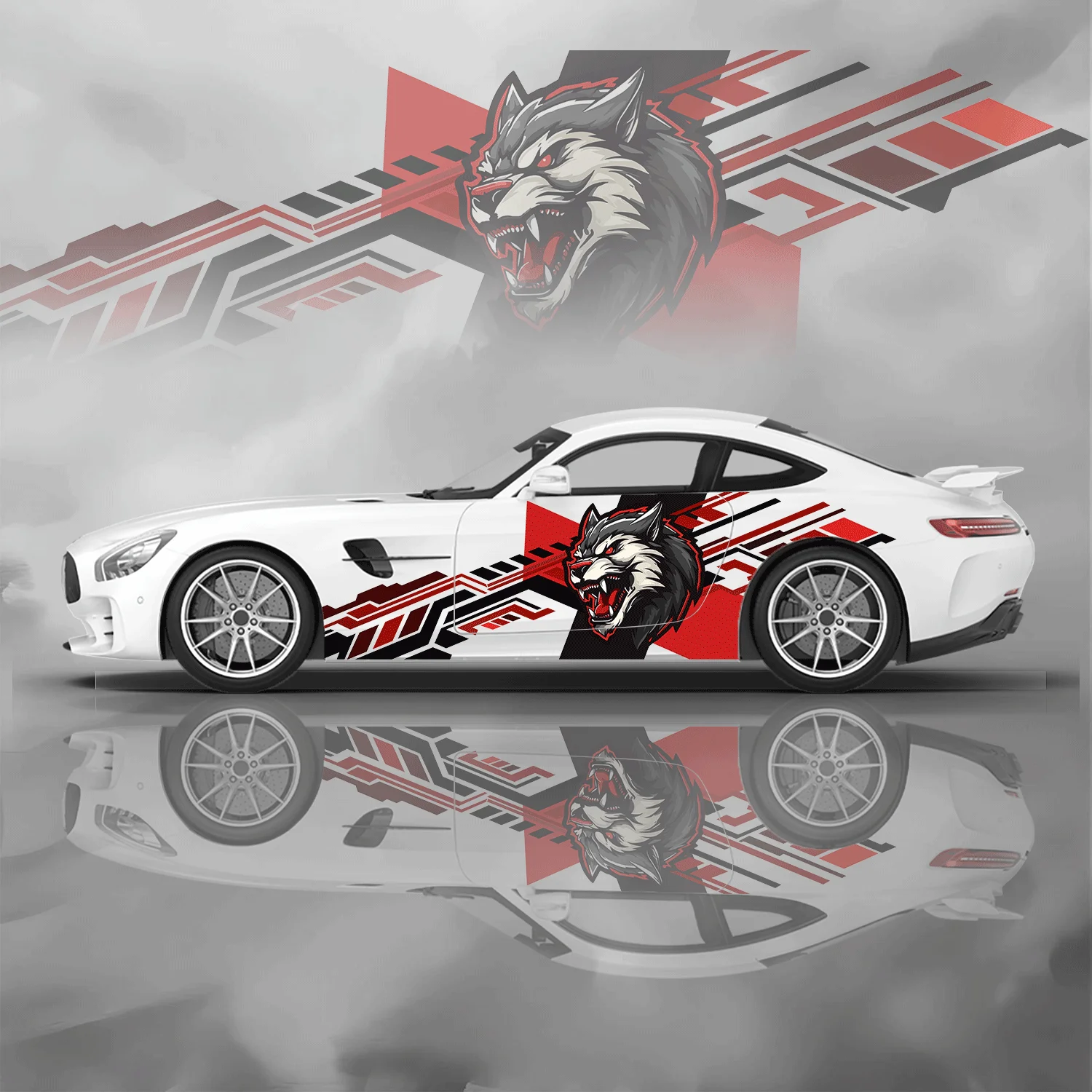 Fierce Animals Reveal Sharp Teeth Car Side Sticker Vinyl Self-adhesive Paper Motorsport Paint Decal Suitable for Truck Suv Decor