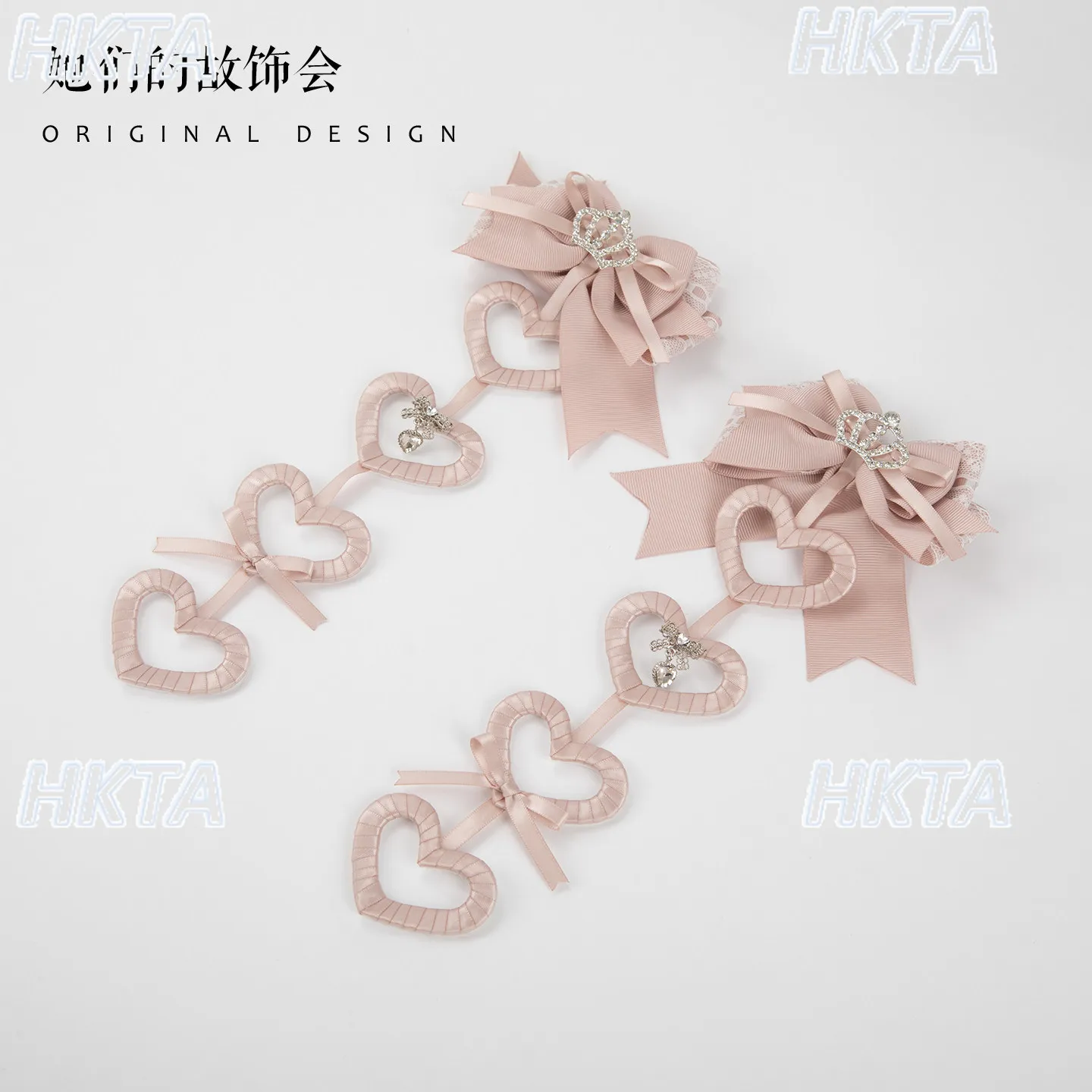 

Japanese Mass Produced Lace Bow Braided Hair Double Ponytail Clip Headwear Ribbon Love Lolita Hair Clip Hair Accessories Women