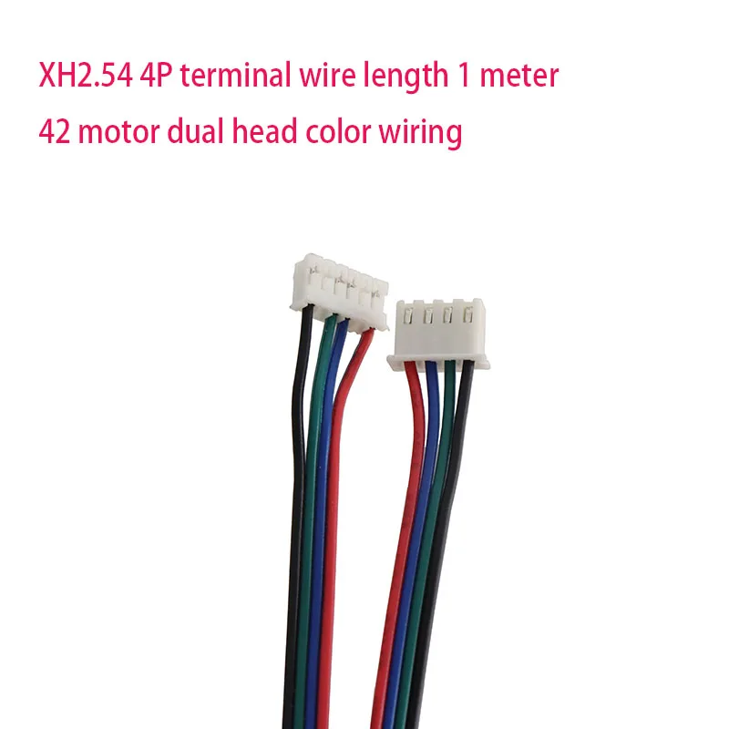 Stepper motor wiring XH2 point 54 4P terminal line, 1-meter long, 6-hole, 4-wire terminal, double-ended color flat wire