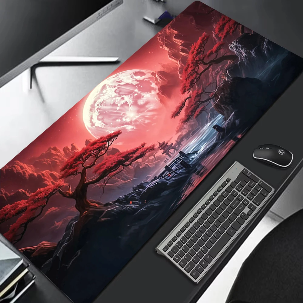 Sakura Scenery Mouse Pad Large Anti-Slip Rubber Gaming MousePad Durable Desk Pad Thick Seam Edge Suitable for Office and Gaming