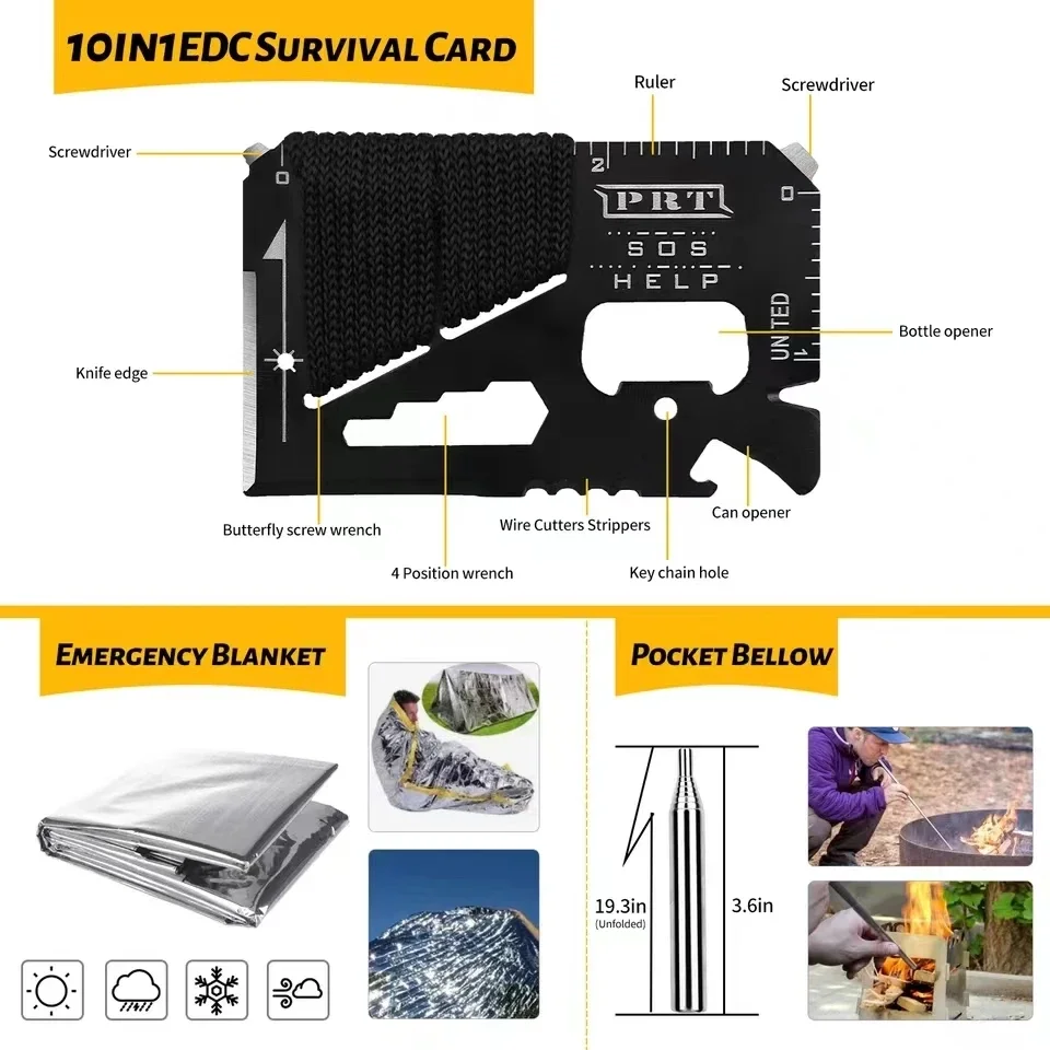 Imagem -04 - Outdoor Camping Survival Equipment Exploração Deserto Sos Defesa Suprimentos de Emergência Caminhadas Acessórios