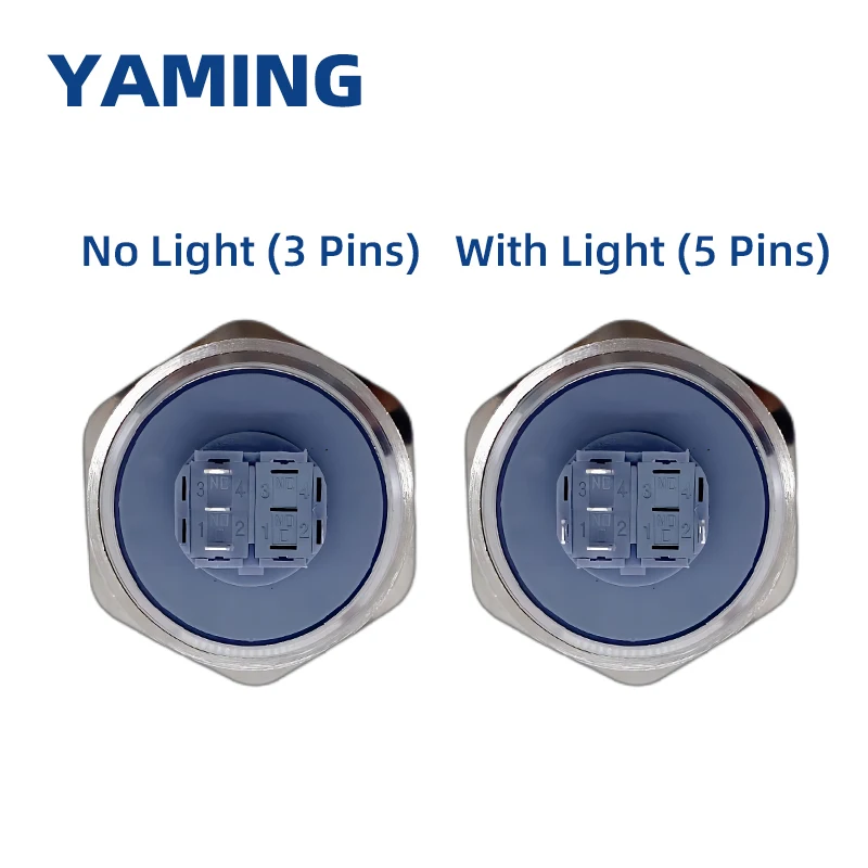 40mm Metal Push Button Switch 1NO 1NC Momentary Reset Latching Lock Ring Power Supply With Lamp Waterproof Stainless Steel