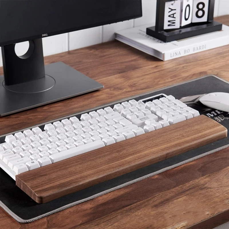 30/36/44cm Solid Walnut Keyboard Wrist Rest Cushion Office Keyboard Board Keyboard Hand Support Wrist Rest Bracket Ergonomic