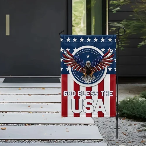 Patriotic Eagle USA American Flag God Bless The USA Garden Flag, House Flag IIX WZZ yyi