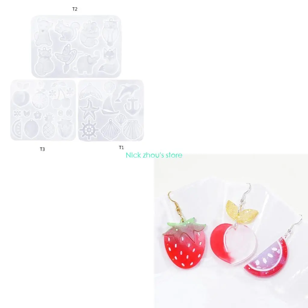 

E15E Christmas Earrings Pendant Silicone Mold Home Decoration Mold Suitable for Women