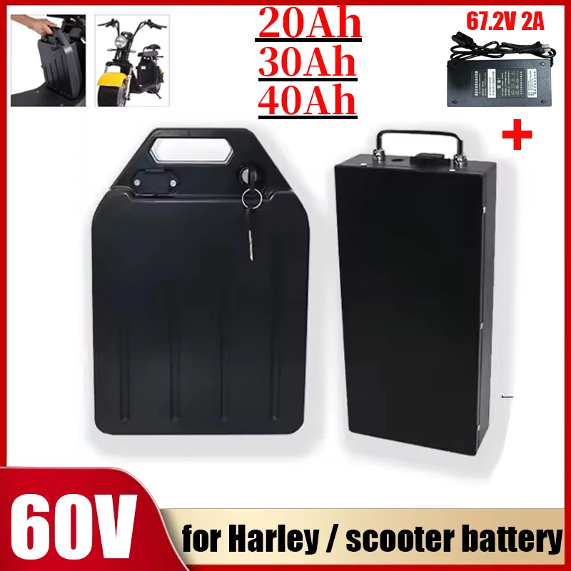 60V 20ah 30ah 40ah Lithium Battery pack For Electric motorcycle 18650 CELL 300-1000W use for Citycoco Scooter Bicycle + Charger