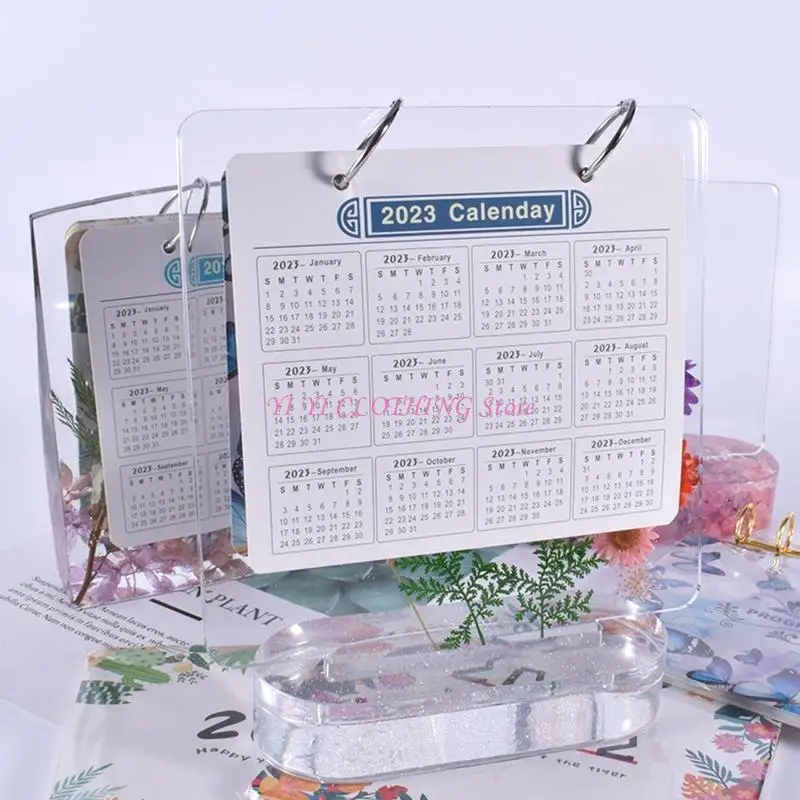 

N5KF Calendar Hanging Board UV Crystal Epoxy Resin Mold Handmade Calendar Hanging Listed Silicone Mould DIY Crafts Decor Mold