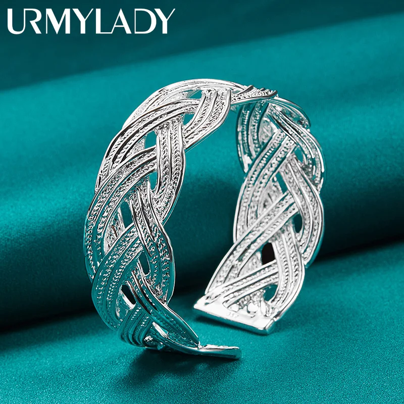 URMYLADY 925 เงินสเตอร์ลิงสร้อยข้อมือกําไลข้อมือสําหรับงานแต่งงานของผู้หญิงแฟชั่น Charm เครื่องประดับ