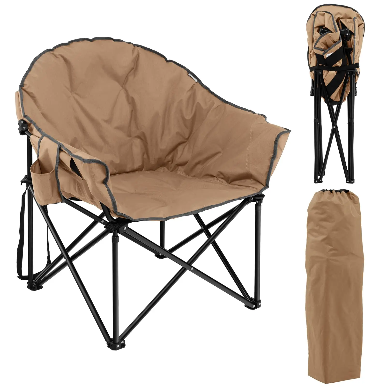 

Wholesale Portable Outdoor Fishing Picnic Beach Camping Moon Shaped Folding Chair