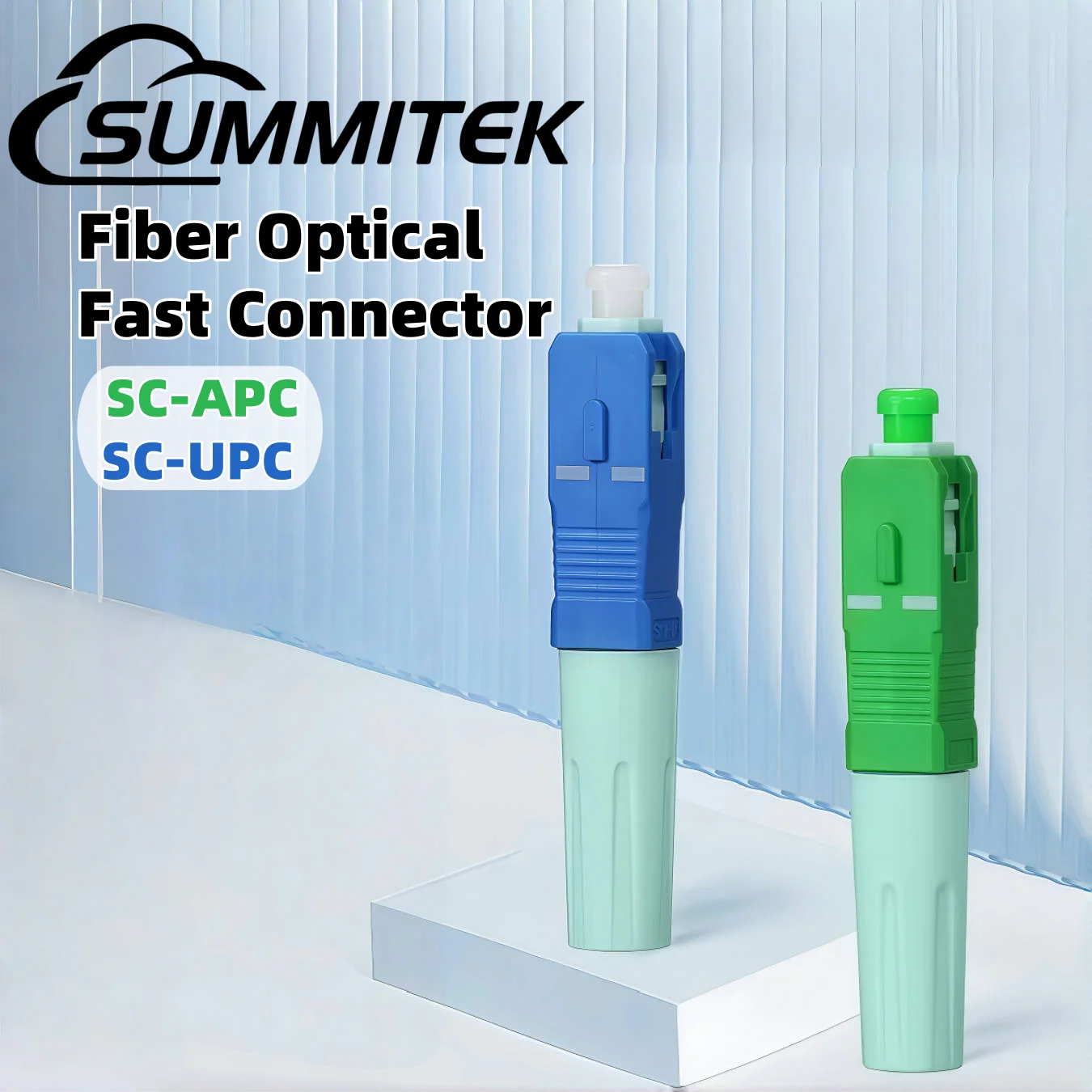 

Summitek 10pcs/100pcs Connector Fast Fiber Optic FTTH SC APC UPC Connector SM Single-Mode Cold Connector Tool Fiber Optic Tool