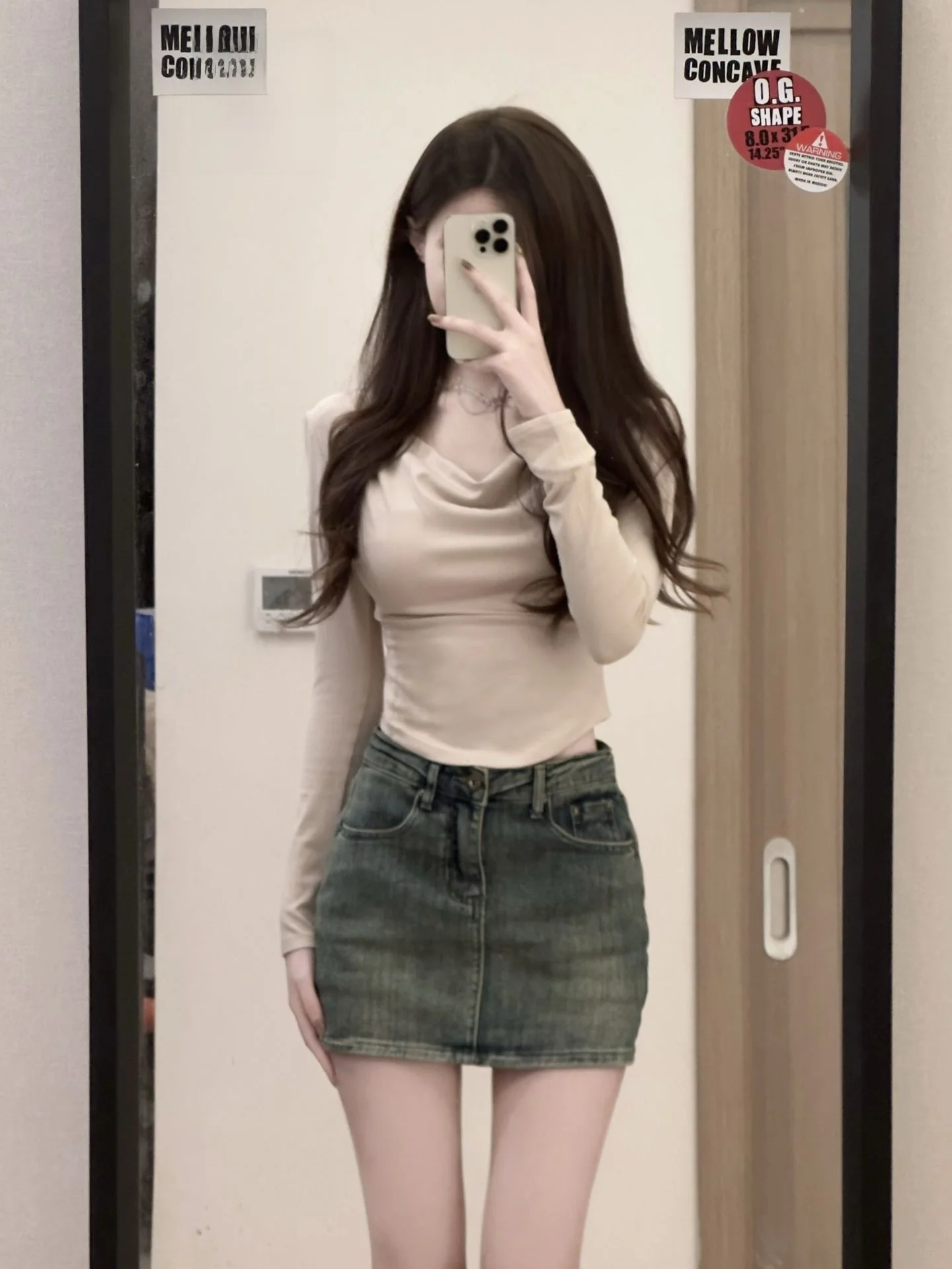 الرجعية المتعثرة الدنيم تنورة المرأة عالية الخصر ort تنورة الصيف الساخن فتاة Cliant Sle النسخة الكورية ألف خط تنورة #4