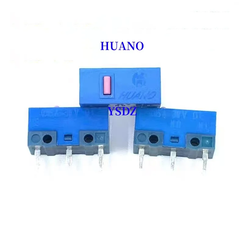 

(10-100PCS) HUANO Blue Shell Pink Dot mouse micro switch Button Life of 80 million