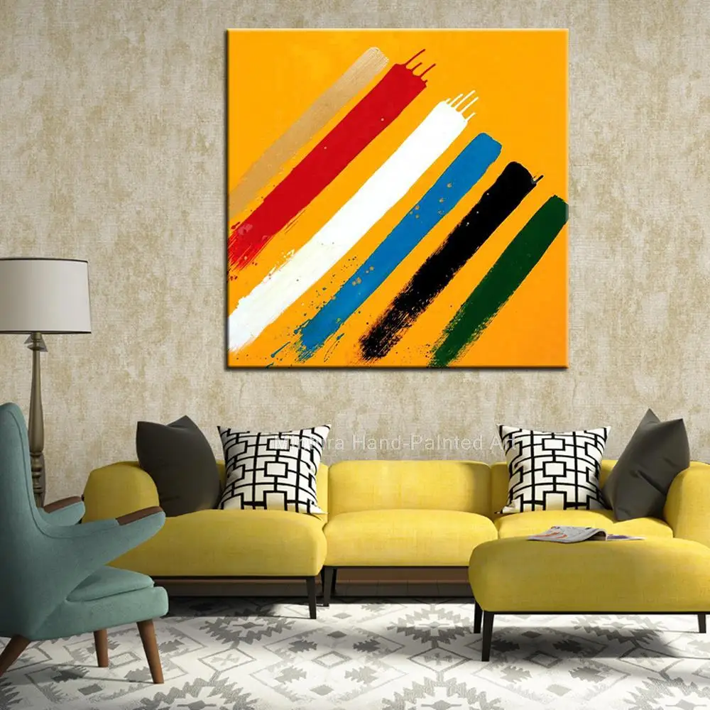 Mintura,Large Seven Color Artwork Wall Art,Picture For Living Room Saloon Home Decor Modern Hand Painted Oil Paintings On Canvas