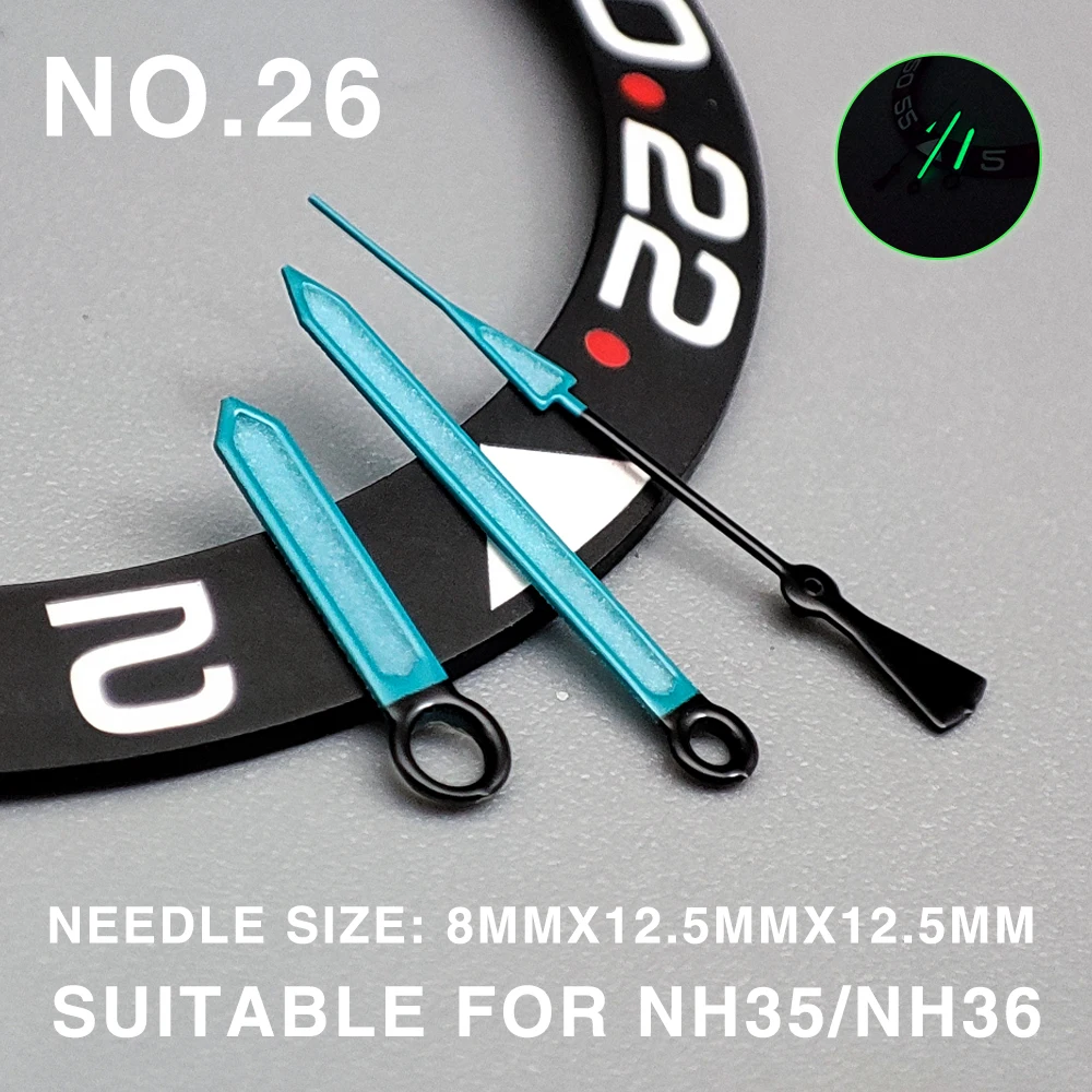 NH35 Watch Hands Green Luminous Watch Needle Modified Watch Accessories for SKX007 NH35/NH36/4R Movement