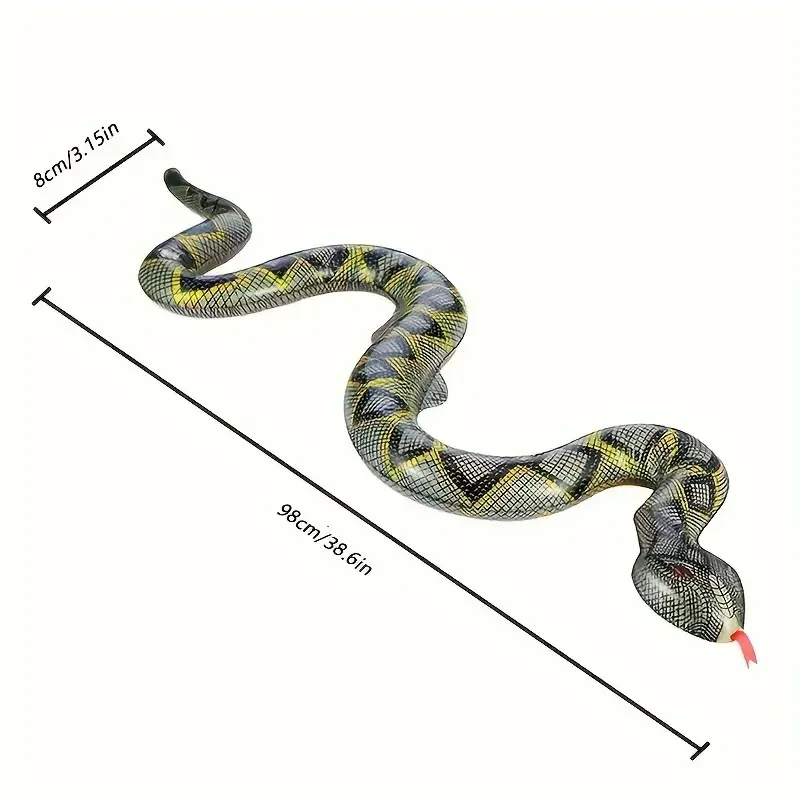 Aufblasbarer PVC-Python, Halloween-Scherzartikel, Gruseliges Realistisches Spielzeugschlangen-Modell – Detail 1