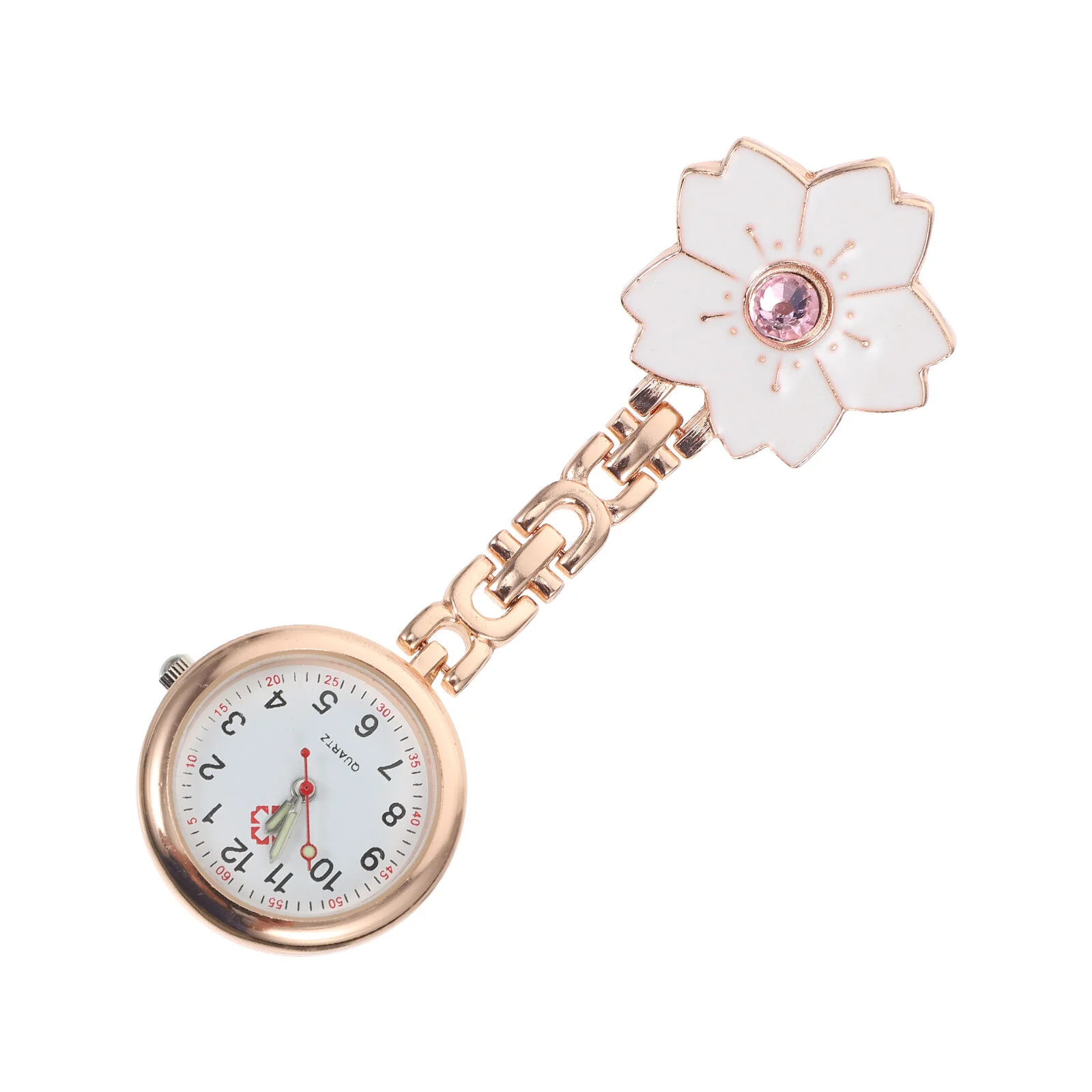 1Pc Nurse Pin Clip- on Hanging Lapel Nurse Pin Silicone Brooch Pocket Watch Flower Lapel Pocket Watch