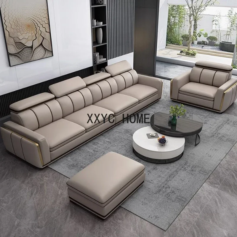 Leather Recliner Sofas Luxury Lounge Classic Modern Multifunctional Sofas Relaxing Economic Woonkamer Banken Home Furniture