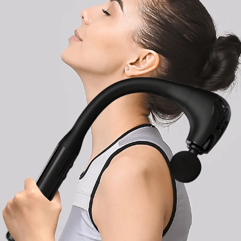 

Angled Head Fascia Gun Electric Massage Stick Long Handle Percussion Hammer Deep Tissue Back Pain Relief Home Office Gym Gift