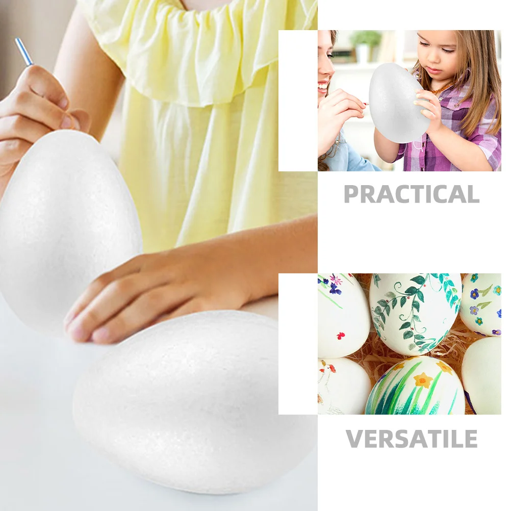 

4Pcs Realistic Simulation Egg 12Cm Solid Foam DIY Craft Egg for Holiday Festival Decor Kitchen Restaurant Display