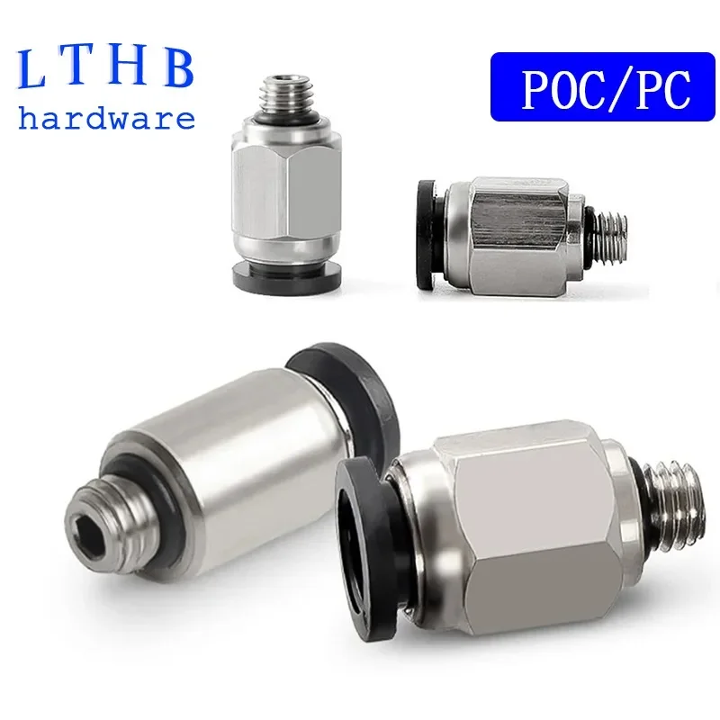 Pneumatic Connectors MINI Fitting PC POC Air Hose 3mm 4mm 5mm 6mm Male Thread M3 M4 M5 M6 1/8