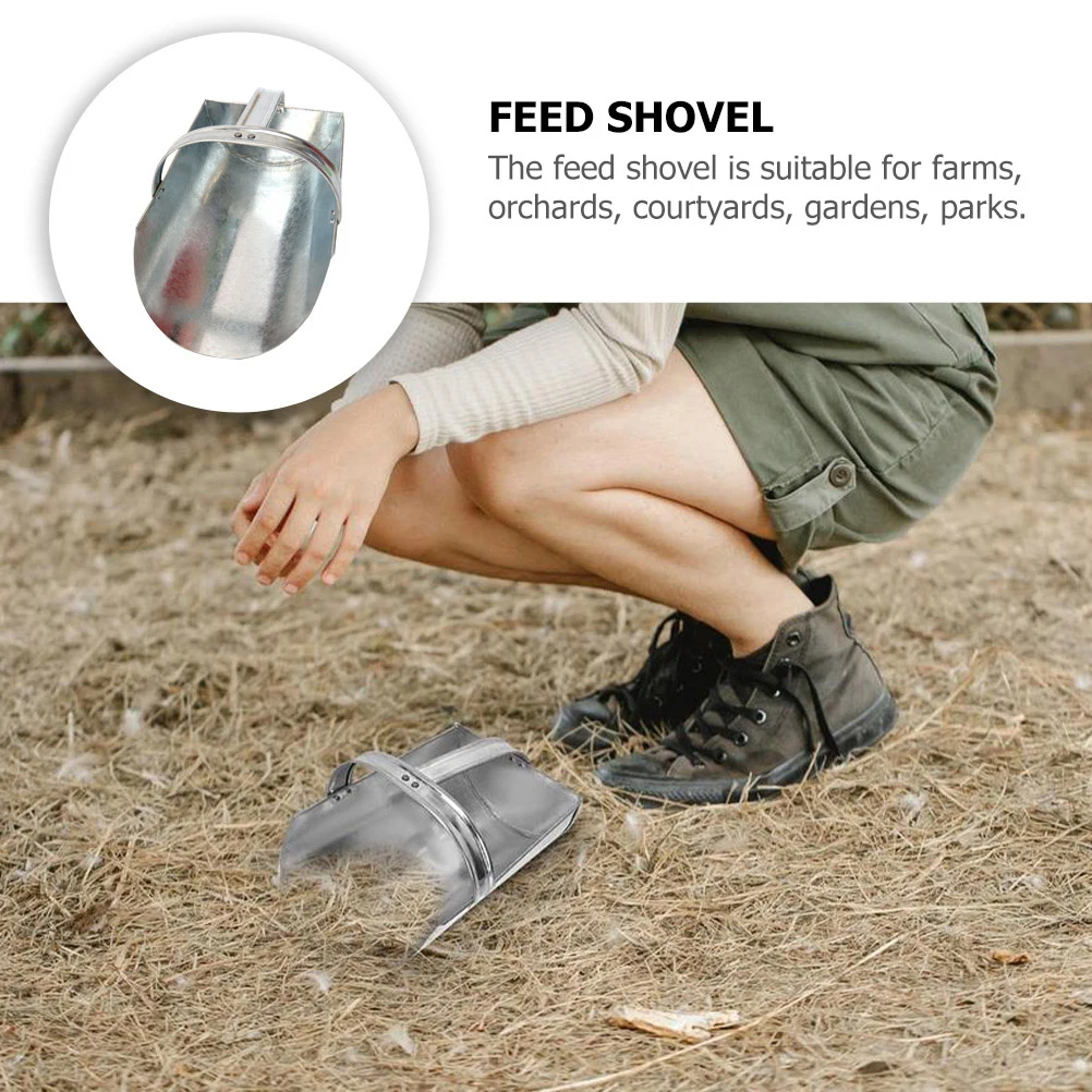 

Iron Feed Shovel Thickened Veterinary Food Scoop Farm Livestock Durable Practical Waterproof Corrosion Resistant Easy Clean