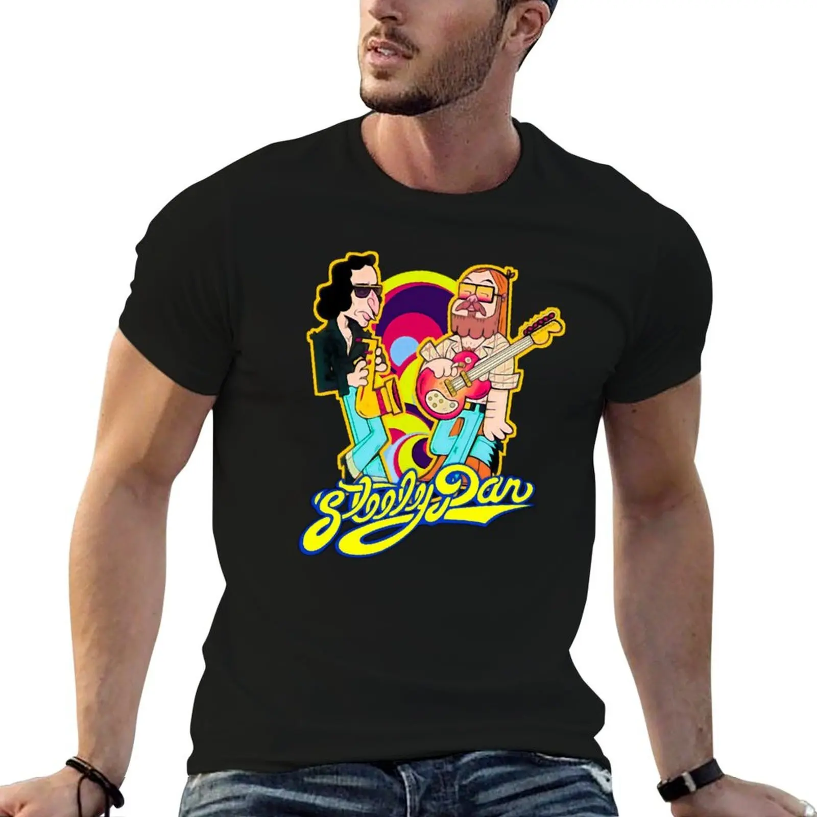 Retro Steely Rock T-Shirt cotton t shirts man 100% anime t shirts oversize t shirt man luxury T-shirt