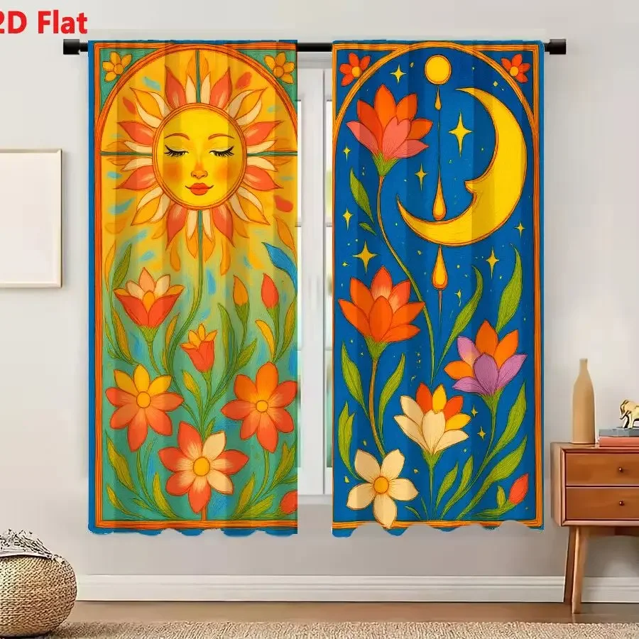 Art Nouveau Stained Glass Curtains for Bedroom