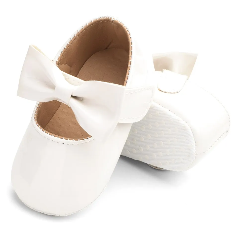 0 to 24 Months Baby Girl Shoes Bow Patent Leather Newborn Girls Shoes First Walkers Baby Prewalker Toddler Baby Princess Shoes