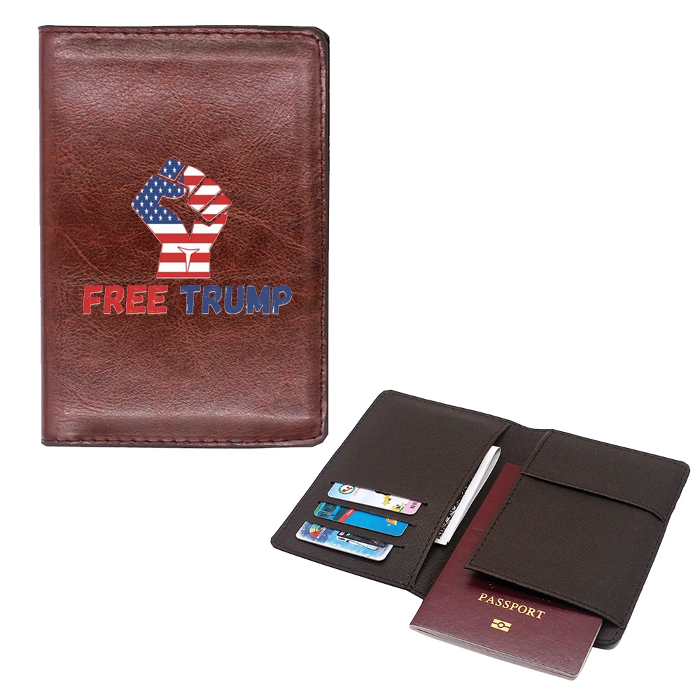 

New arrivals Free Trump USA classic passport Cover Men Women Leather Slim ID Card Travel Holder Pocket Wallet Purse Money Case