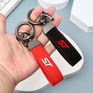 Auto Wildlederauto Schlüsselbund Sport Schlüsselbund Personalisiertes Geschenk mit ST Logo für ST Logo Ford Focus Mondeo Fiesta Kuga Mk2 Mk3 Auto 8 Hauptverkäufe Schlüsselbund Neues Fiesta - №7