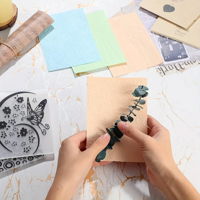10PCS DIYCraft Prägeordner-Set-Kunststoffvorlagen mit verschiedenen Mustern, für Scrapbooking, Stempeln, Kartenherstellung, Papierhandwerk, C