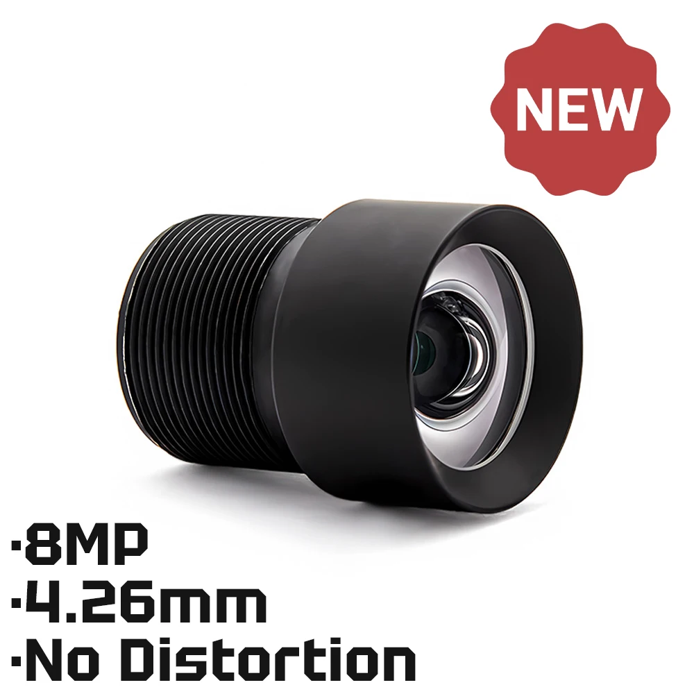 

HD 8MP M12 Mount Lens 4.26mm No Distortion Aperture F2.8 Format 1/1.8" With 650nm Filter For Surveillance Security CCTV Cameras
