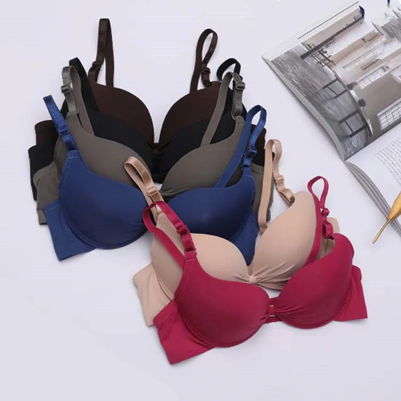 Rolarona Push-Up Sexy Eendelige Beha Vrouwen Naadloze Ademende Bralette Ondergoed Verzamelen Dunne Cup Verstelbare Riem Lingerie