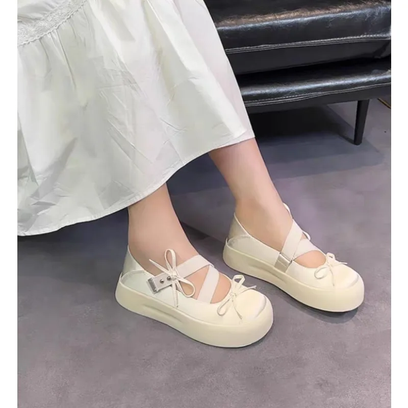 Women Flats Mary Janes 2024 Casual Rhinestones Spring Fashion Female Shoes Ballet Flat Slides Ladies Outside Sandals Footwear