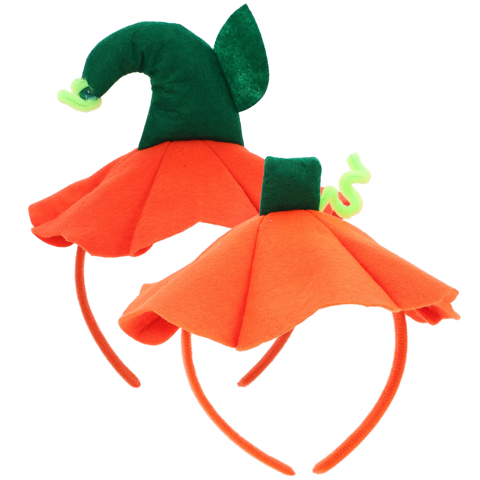 

2 Pcs Halloween Pumpkin Head Buckles Cloth Headband Hat Clothing Party Hair Plastic Hoop