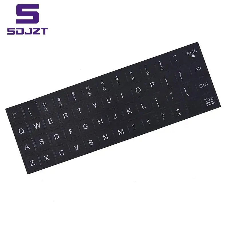 1pc English Keyboard Replacement Stickers White on Black Any PC Computer Laptop